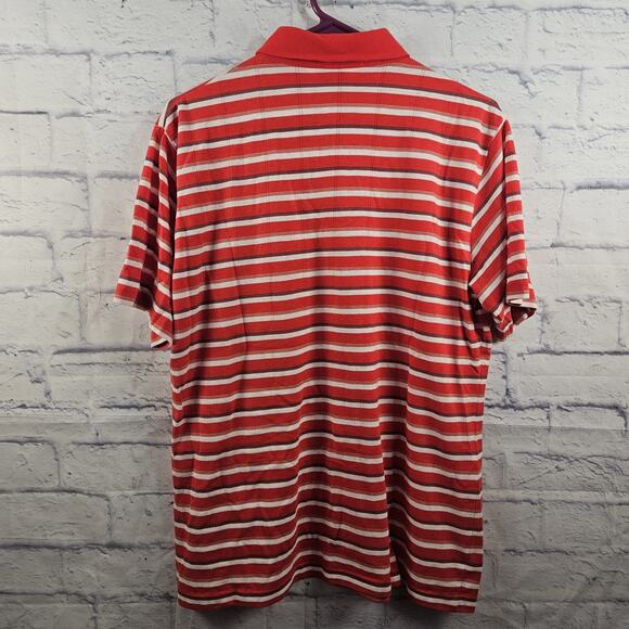 Vintage Christian Dior Polo Shirt Mens Large Red Striped 70s 80s - Picture 2 of 3